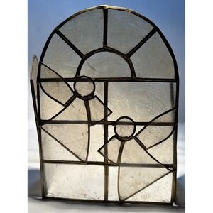 Clear‎ Capiz Shell Stained Glass Triptych with Two Angels